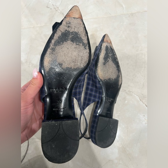 Prada leather and canvas pointy toe flats size 37 - Picture 3 of 5